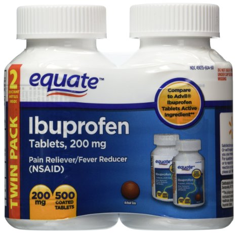 Equate Ibuprofen Tablets 200mg, 250ct, 2pk