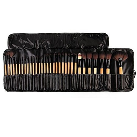 BESTOPE 32PCs Professional Makeup Brushes Set Synthetic Kakubi Cosmetic Foundation Blending Blush Eyeliner Face Powder Mac Makeup Brush Kit with Leather Traverl Pouch Bag Case