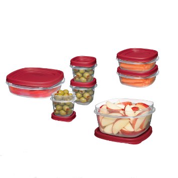 Rubbermaid Easy Find Lid Food Storage Container, BPA-Free Plastic, 18-Piece Set (FG7K3900CHILI)