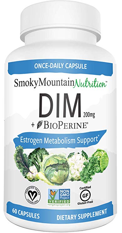 DIM200mg Supplement Plus BioPerine (60 Capsules) Hormone Estrogen Balance, Menopause, Hormonal Acne, PCOS, Bodybuilding