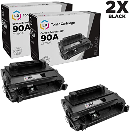 LD Compatible Toner Cartridge Replacement for HP 90A CE390A (Black, 2-Pack)