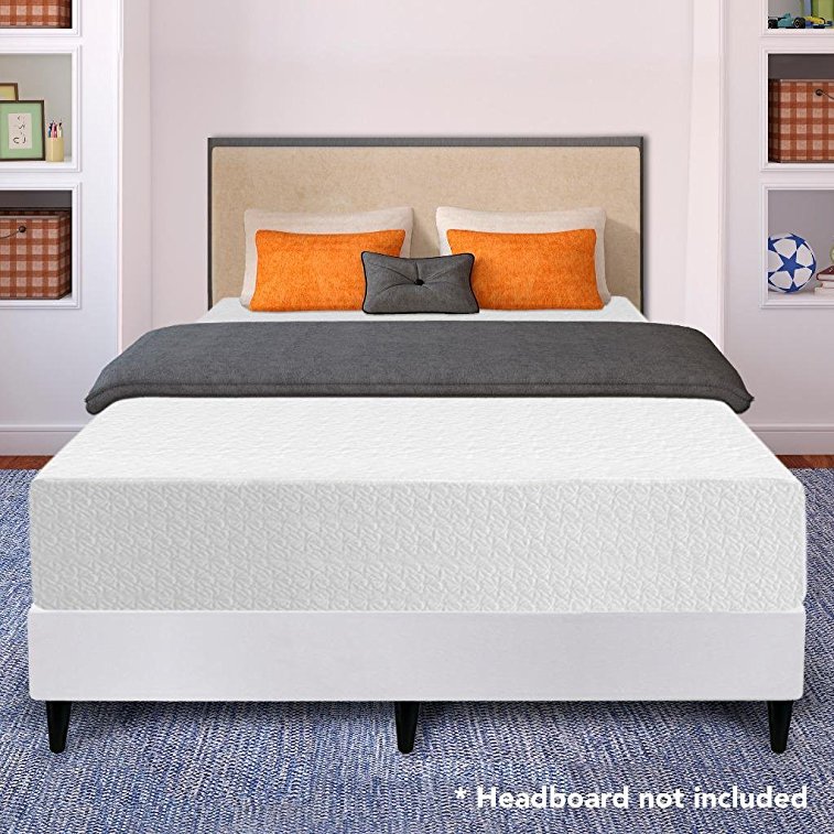 Best Price Mattress 12" Premium Memory Foam Mattress and New Innovative Steel Platform Bed Set, Queen