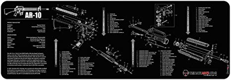 Ultimate Arms Gear AR-10 AR10 .308 AR Rifle Gunsmith & Armorer's Cleaning Work Tool Bench Gun Assembly Schematics Mat