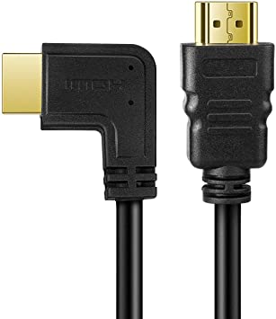 TNP HDMI Cable Left Angle 90 Degree (6FT) - High Speed HDMI 2.0 Cord, Supports UHD 4K 60hz 2K 2160p Full HD 1080p Quad HD 1440p 3D ARC/eARC Ethernet For PS4 Pro / Slim Xbox One X / S & Apple TV 4K