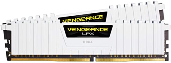 Corsair CMK16GX4M2B3200C16W Vengeance LPX 16 GB (2 x 8 GB) DDR4 3200 MHz C16 XMP 2.0 High Performance Desktop Memory Kit, White