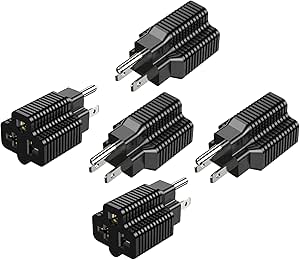 [5Pack] 15 Amp Household Plug to 20 Amp Adapter Nema 5-15P to 5-20R 5-15P to 6-15R 5-15P to 6-20R Adapter, T-Blade 20Amp to 15Amp AC Power Adapter Converter, 15A 125V to 20A 250V Adapter