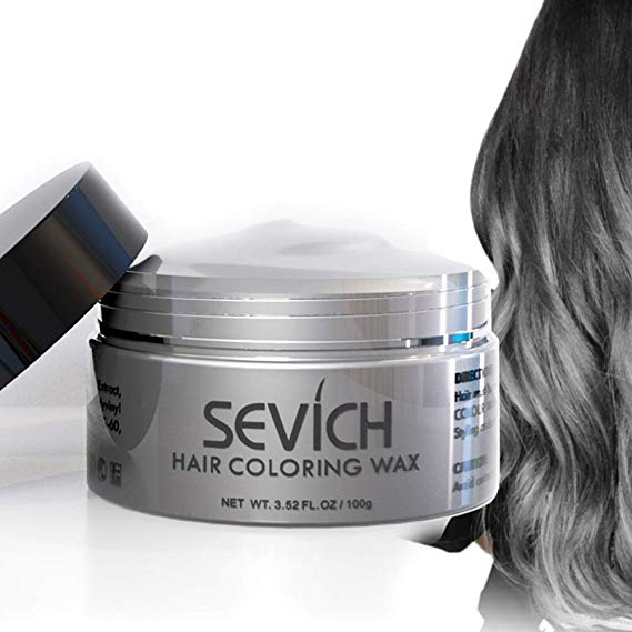 Color Hair Wax - Sevich Hair Style Dye Mud, Instantly Natural Hair Color, Natural Ingredients Washable, Temporary 100g/3.57Oz Grey