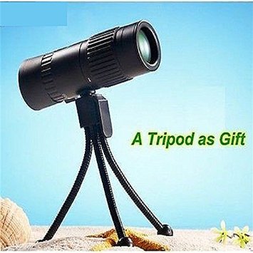 SQdeal 10-100x21 Night Vision Dual Focus Monocular Telescope Super Clear Adjustable Zoom Optic Lens Armoring Monocular Telescope for Tourism Hunting Outdoor Camping - Pocket size,Black