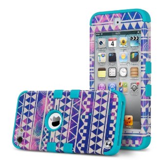 ULAK 3 in 1 Shield Series Hybrid Case for Apple iPod Touch 6 & 5 - Reverie/Blue