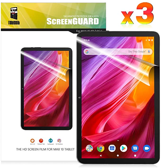 TabSuit Dragon Touch MAX10 Screen Protector Ultra-Clear of High Definition (HD)-3 Pack for Dragon Touch MAX10 10.1" Tablet