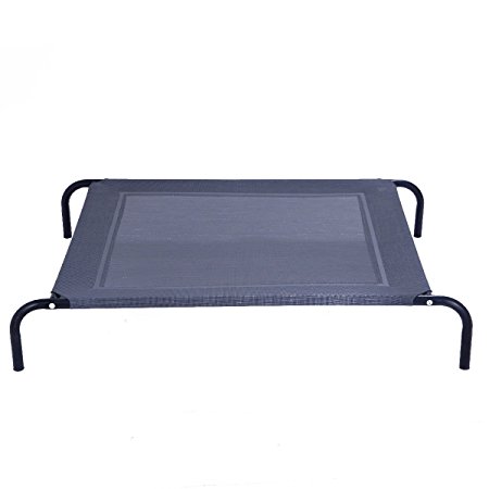 Giantex Large Dog Cat Bed Elevated Pet Cot Indoor Outdoor Camping Steel Frame Mat