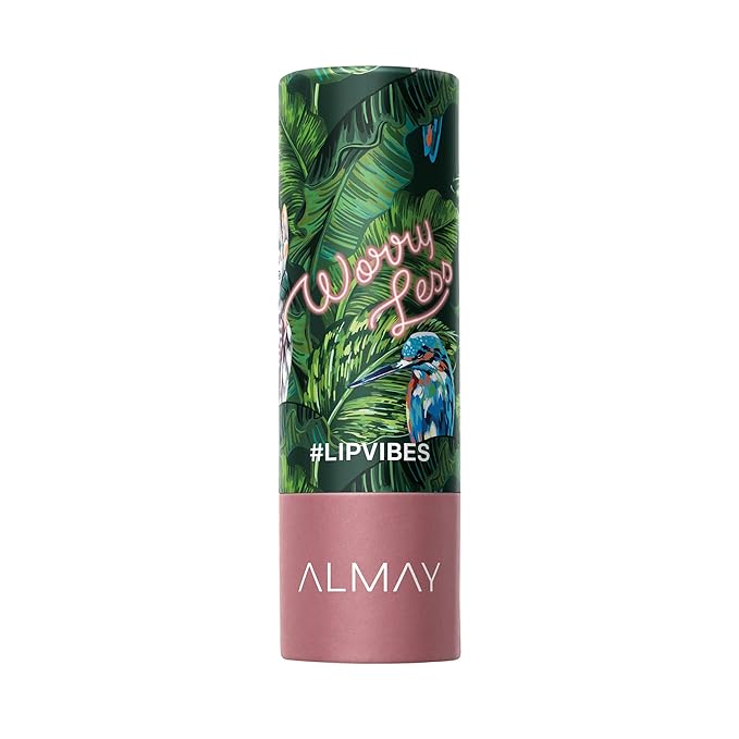 Almay Lip Vibes Lipstick with Vitamin E Oil & Shea Butter, Matte Finish, Hypoallergenic, Worry Less, 0.14 Oz