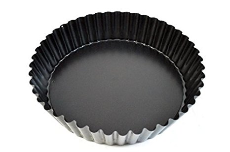Paderno World Cuisine 9.5 Inch "Deep" Fluted Non-Stick Tart Mold with Removable Bottom