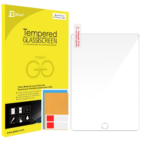 iPad Pro 9.7 Screen Protector, JETech Premium Tempered Glass Screen Protector Film for new Apple iPad Pro 9.7" - 0903