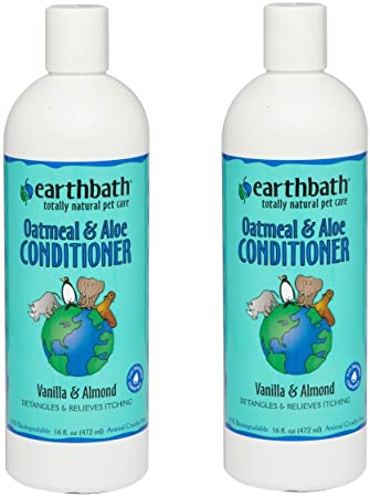 Earthbath All Natural Oatmeal and Aloe Dog Cat Moisturising Conditioner 16 ounce (2 Pack)