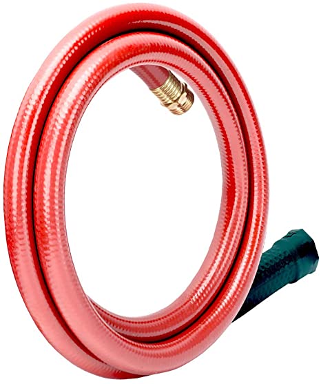 Homes Garden 5/8 in. x 4 ft. Short Garden Hose Red Lead-Hose Male/Female, No Leaking, Solid Brass Fittings for Water Softener, Dehumidifier, Vehicle Water Filter 12 Years Warranty #G-H155B19-US