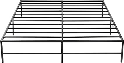 VECELO 16" Metal Platform Tall Bed Frame,Mattress Foundation/No Box Spring Needed/Heavy Duty Steel Slat Support (King Size)