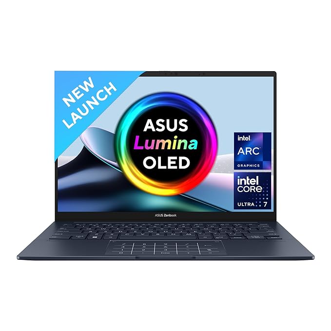 ASUS Zenbook 14 OLED (2024), Intel EVO Core Ultra 7 155H, 14"(35.56cm) FHD OLED, Thin and Light Laptop (16GB/1TB SSD/Windows 11/Intel EVO Arc Graphics/Office 2021/75WH /Blue/1.22Kg), UX3405MA-QD752WS