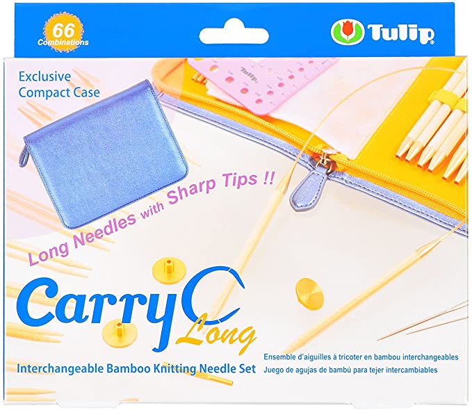 Tulip Needle Company Carry C Interchangeable Bamboo Circular Long Needle Set