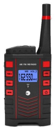 Ambient Weather WR-090 Emergency Pocket AM/FM/WB Weather Alert Radio with Digital Tuner and Flashlight