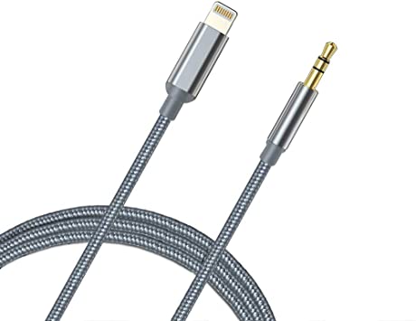Micarsky AUX Cord Compatible with iPhone 11/11 Pro/XS/XR/X/8/8Plus/7/7Plus, 3.5mm AUX Cable Male Audio Adapter for Car Stereo or Headphone, Support iOS 13.1 and Later (Silver)