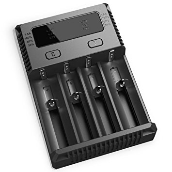 YOHOOLYO NITECORE Intellicharger Smart Battery Charger New i4 Universal Battery Charger with Battery Power and Charging Progress Displays