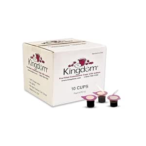 Kingdom Prefilled Communion Cup with Wafers(10ct - Red Juice) Sealed in a Single-Serving Container with One-Year Shelf Life, Perfect for Holy Eucharist Celebration in Hospitals, Summer Camps,and More!