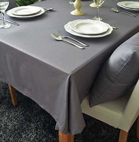 55.1 x 78.7 Inch Rectangular Cotton Washable Grey Cloth Table Cover Home Decoration Tablecloth