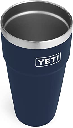 YETI Rambler 26 oz Stackable Cup, Vacuum Insulated, Stainless Steel with No Lid, Navy