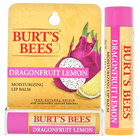Burts Bees Dragonfruit Lemon Moisturizing Lip Balm Unisex 0.15 oz (I0115832)