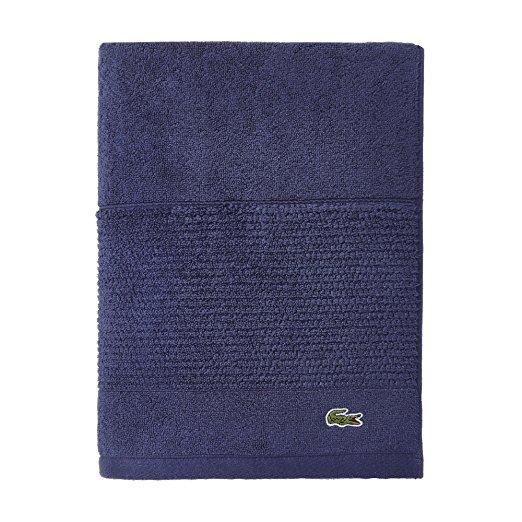 Lacoste Legend Towel, 100% Supima Cotton Loops, 650 GSM, 30"x54" Bath, Navy