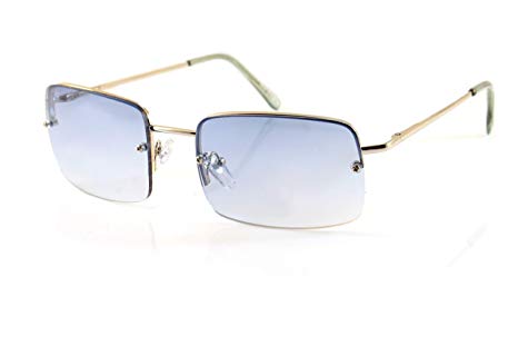 FBL Minimalist Medium Rectangular Sunglasses Clear Eyewear Spring Hinge A173 A174