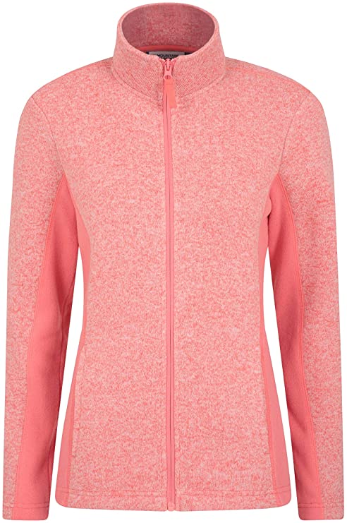 Mountain Warehouse Idris Panelled Full Zip Fleece - Lightweight Sweater Top, High Neckline Baselayer, 2 Pockets, Melange Fabric - Best for Chilly Weather, Outdoors, Camping & Hiking