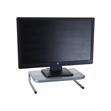 Mind Reader Metal Monitor Stand, Monitor Riser for Computer, Laptop, Desk, iMac, Silver