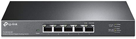 TP-Link Unmanaged 5-Port 2.5G Multi-Gigabit Desktop Switch, 802.3X Flow Control, 802.1p/DSCP QoS, Ideal for Small and Home Office with fanless Design, Metal Casing, Plug and Play (TL-SG105-M2)