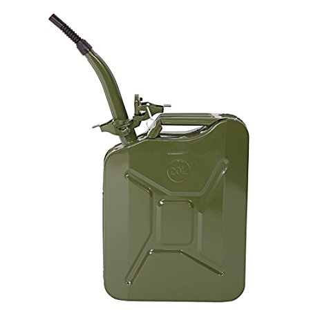 Z ZTDM 20L / 5 gallon Portable American Fuel Oil Water Petrol Diesel Storage Can Army Gree Steel Gas Tank Emergency Backup