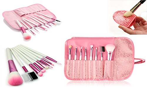 Professional 8-Piece Cosmetic Brush Set W/ Egg Brush Cleaner