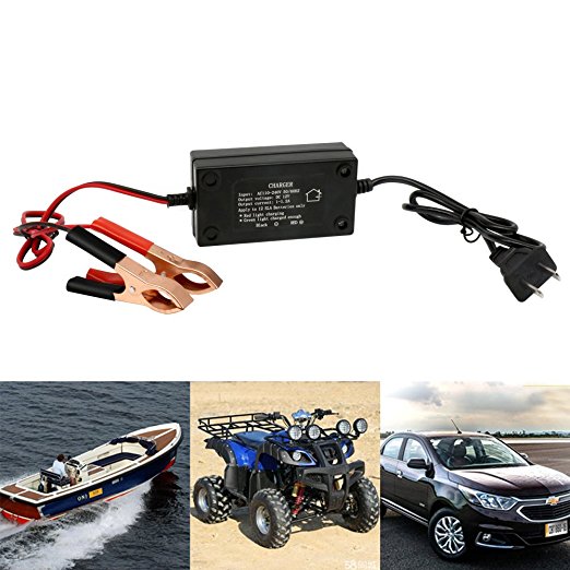 12V Car Battery Charger EZYKOO Automatic Battery Chargers with 3 Mode 1.2A Universal Portable Battery Charger for Auto Boat Tender Motorcycle ATV RV