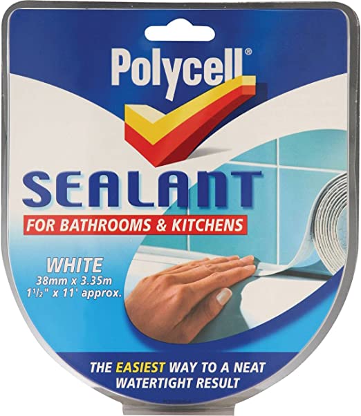 Polycell Sealant Strip for Bathroom / Kitchen White 41mm