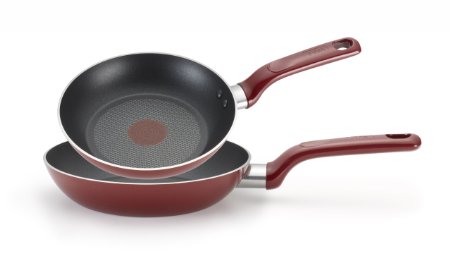 T-fal C912S2 Excite Nonstick Thermo-Spot Dishwasher Safe Oven Safe PFOA Free 8-Inch and 1025-Inch Fry Pans Cookware 2-Piece Set Red