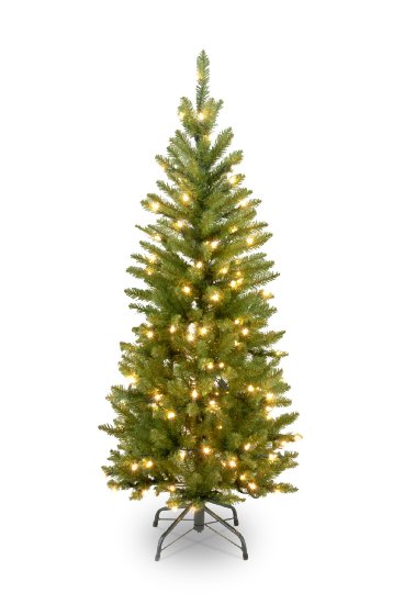 National Tree 4-1/2-Foot Prelit Artificial Kingswood Fir Pencil Tree, 150 Clear Lights