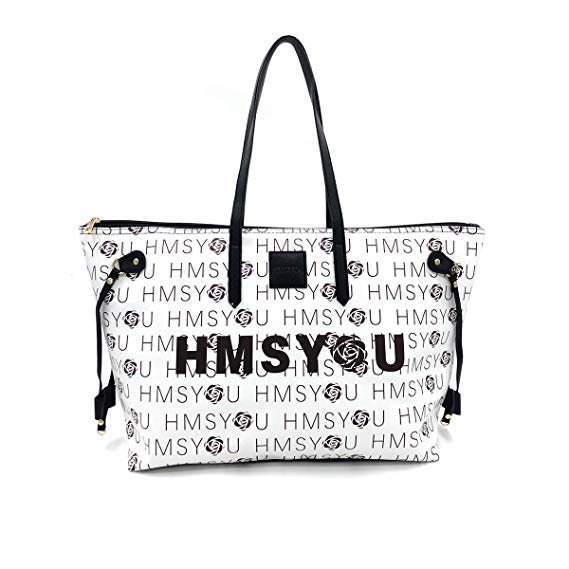 HMSYOU Large Tote Bag, Best Tote Bag for Women. Large Capacity Laptop Tote Ideal for Travel, Airplane, Office & Diaper - Advanced Faux Leather Excellent Waterproof Ability.(Letter)