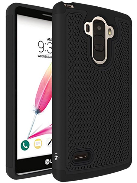 LG G Stylo Case, LK Drop Protection Shock-Absorption Impact Resistant Hybrid Dual Layer Armor Defender Protective Case Cover for LG G Stylo (Black)