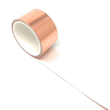 Copper Foil Tape (2 inch X 18 ft) for Guitar and EMI Shielding, Slug Repellent, Crafts, Electrical Repairs, Grounding - Conductive Adhesive - 2.6 Mil Total Thickness - Special Wide for diverse application