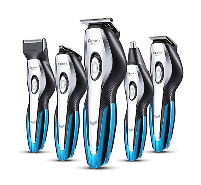 Kemei-5031 11 In 1 Rechargeable Hair Clipper Professional Waterproof 2 Hours quick charge Electric Hair Trimmer Haircut Shaver Beard Trimmer Razor Styling Tools Blue Black