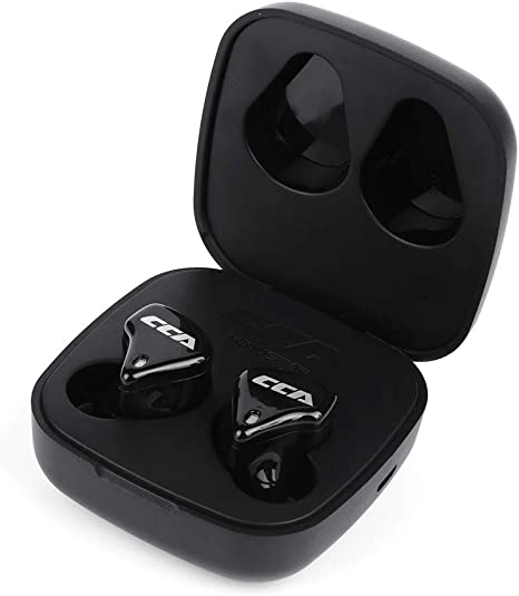 Linsoul CCA CX10 1DD 4BA True Wireless TWS Hybrid in-Ear Monitors with Bluetooth 5.0 AAC Support, Low Latency for Audiophile/Game (Black)