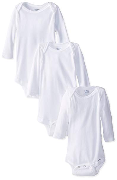 Gerber Baby Girls' 3 Pack Long Sleeve Onesies