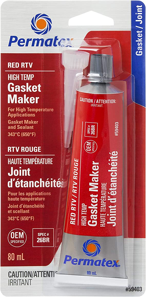 Permatex 59403 Red High Temperature RTV Gasket Maker 26BR, 80ml