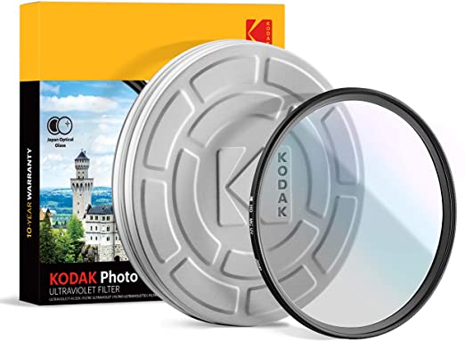 KODAK 52mm UV Filter Protective Ultraviolet Filter Absorbs Atmospheric Haze, Improves Sharpness & Shields Lens from Environmental Damage, Super Slim, Multi-Coated Nano Polished Glass & Mini Guide