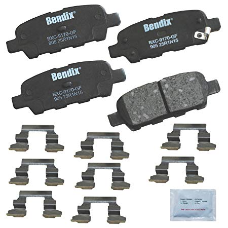 Bendix CFC905 Premium Copper Free Ceramic Brake Pad (with Installation Hardware Rear)
